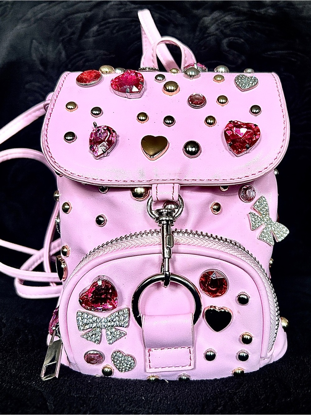Sugar Thrillz / Carnival Rally Mini Backpack - PINK // LIKE NEW - jeweled bling